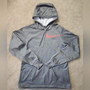 Nike Therma-Fit Gray & Pink Athletic Hoodie Sweatshirt Activewear